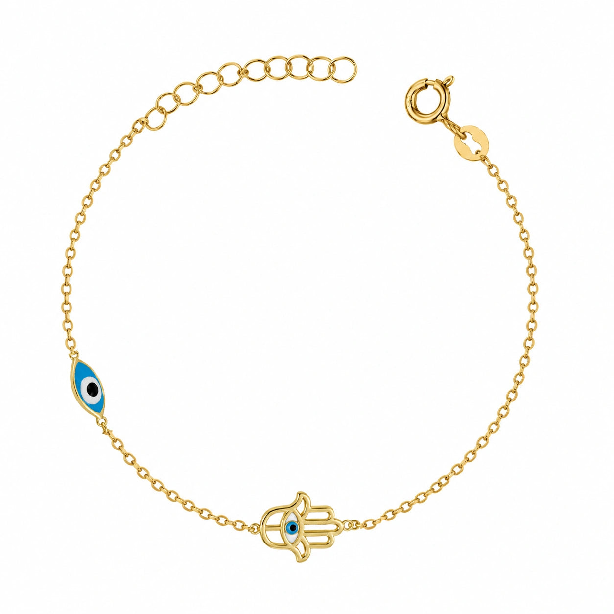 Bracciale con Mano di Fatima e Occhio Smaltato