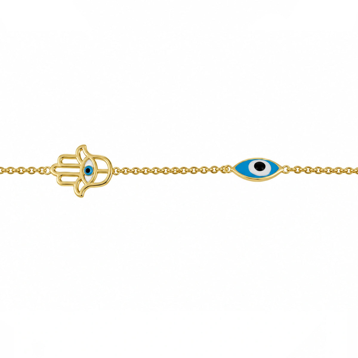 Bracciale con Mano di Fatima e Occhio Smaltato