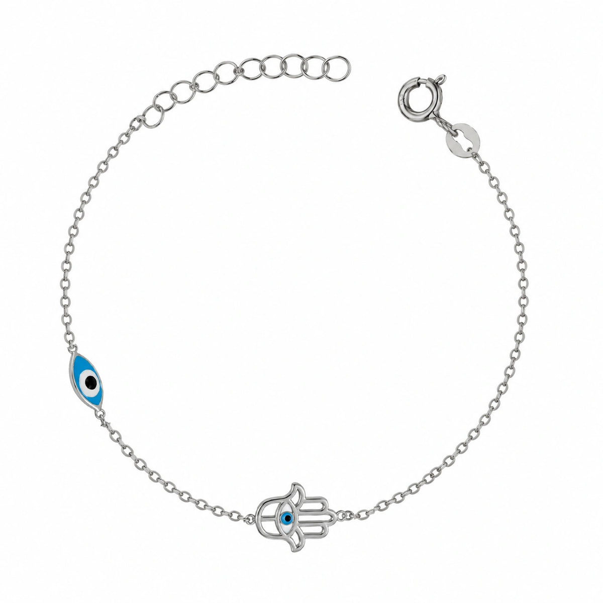 Bracciale con Mano di Fatima e Occhio Smaltato