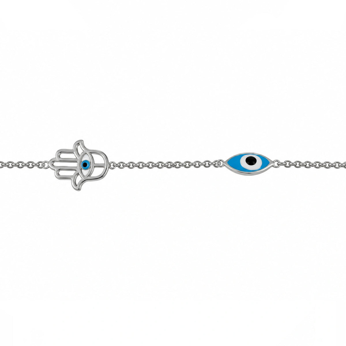 Bracciale con Mano di Fatima e Occhio Smaltato