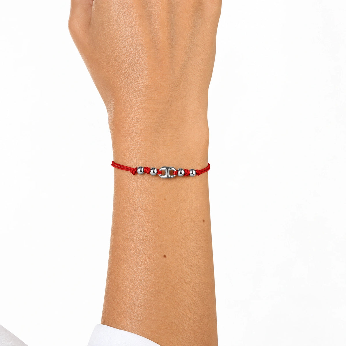 Bracciale Marina Argento Rodiato Cordino e Sfere