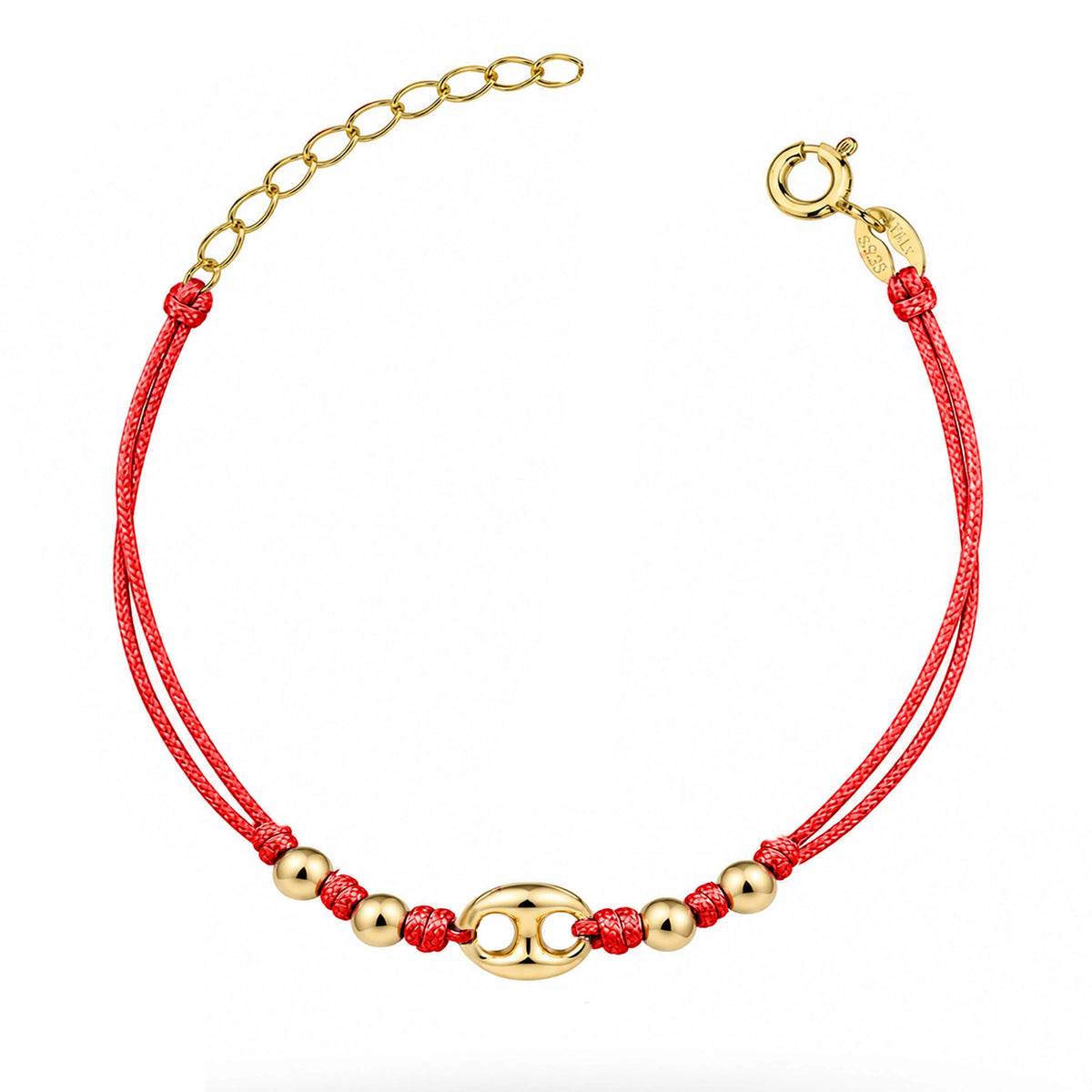 Bracciale Marina Argento Rodiato Cordino e Sfere