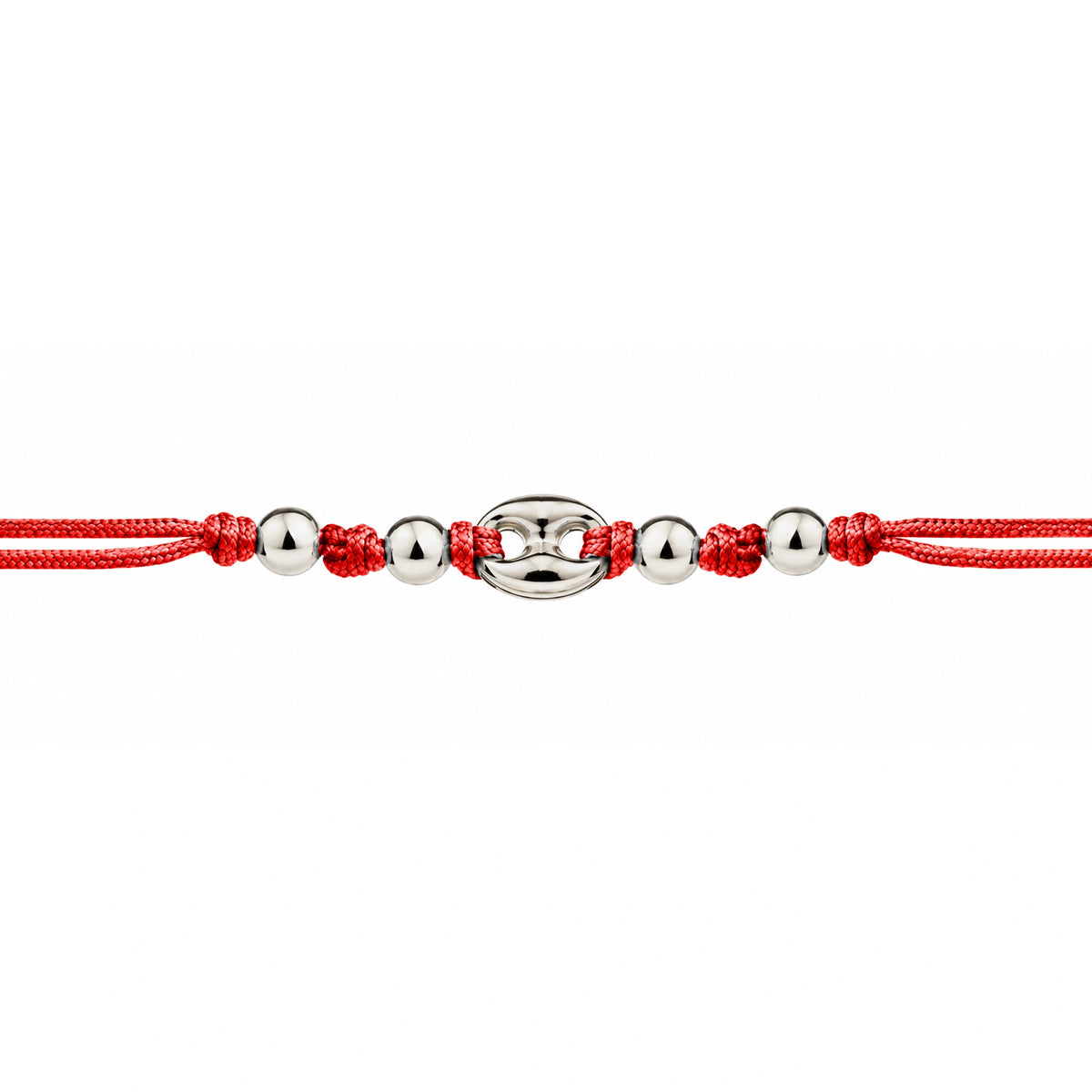 Bracciale Marina Argento Rodiato Cordino e Sfere