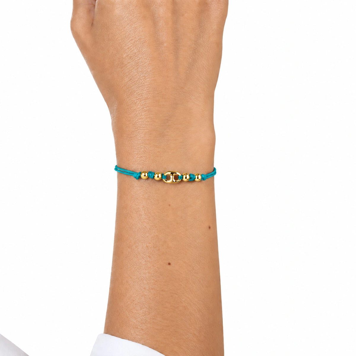 Bracciale Marina Argento Rodiato Cordino e Sfere