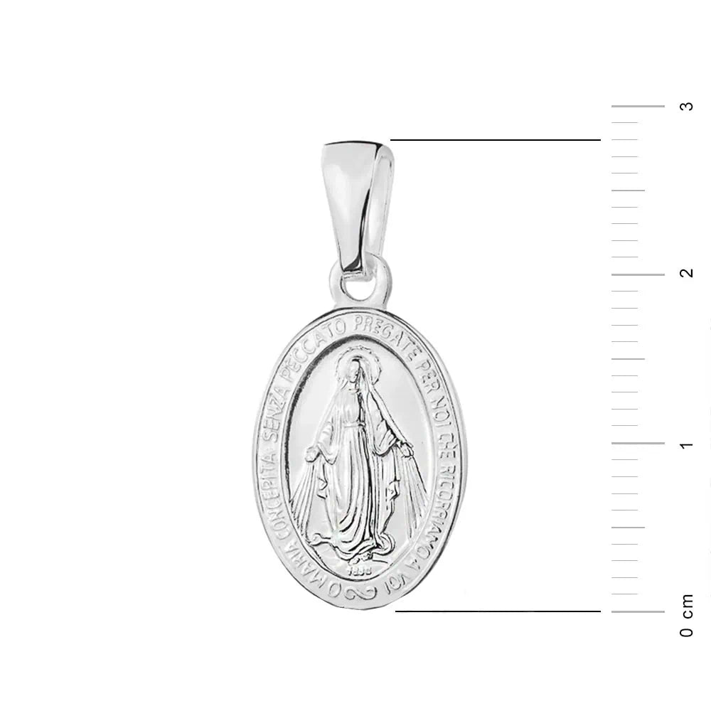Necklace with Silver Miraculous Madonna Medal