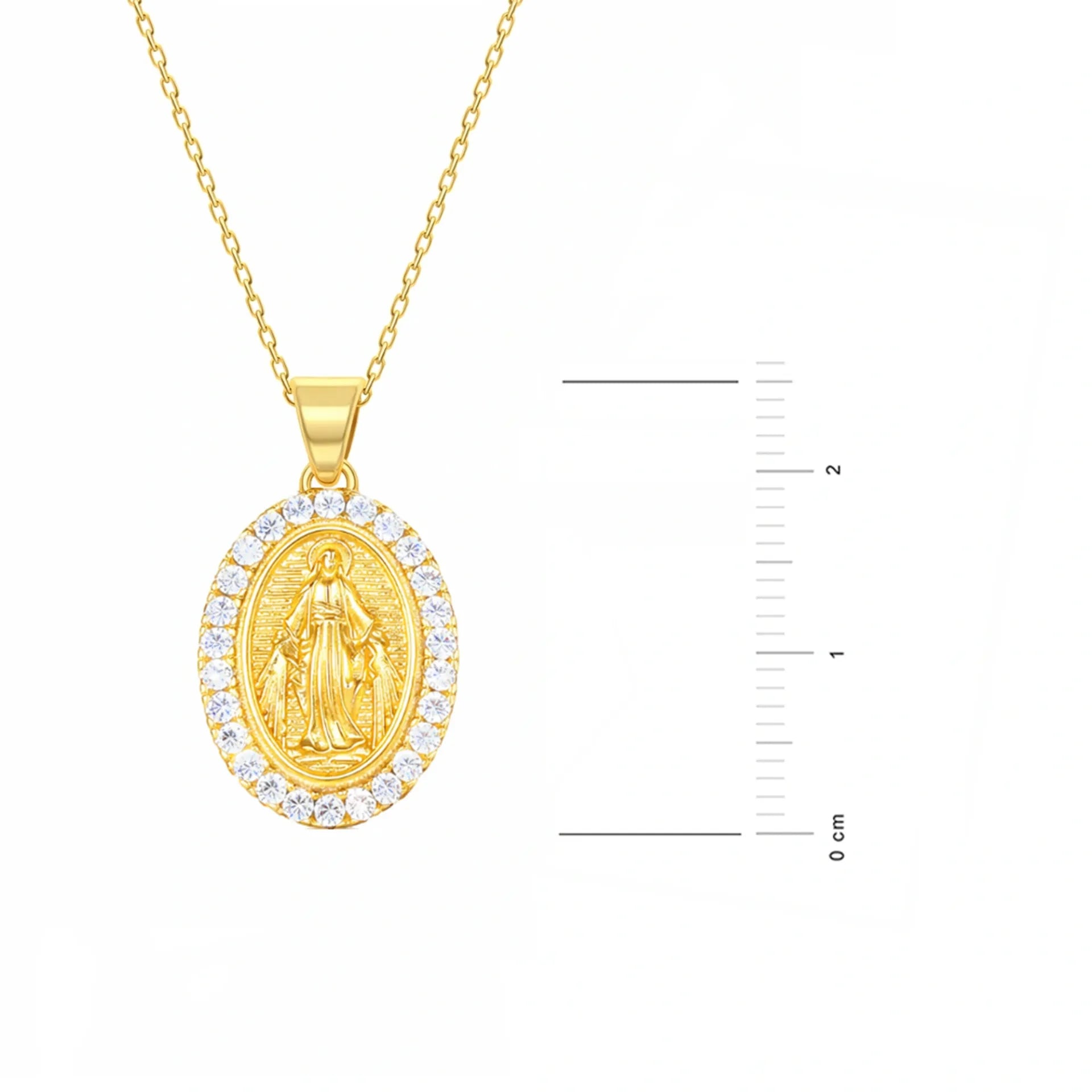Collana Argento Madonna Miracolosa con Zirconi