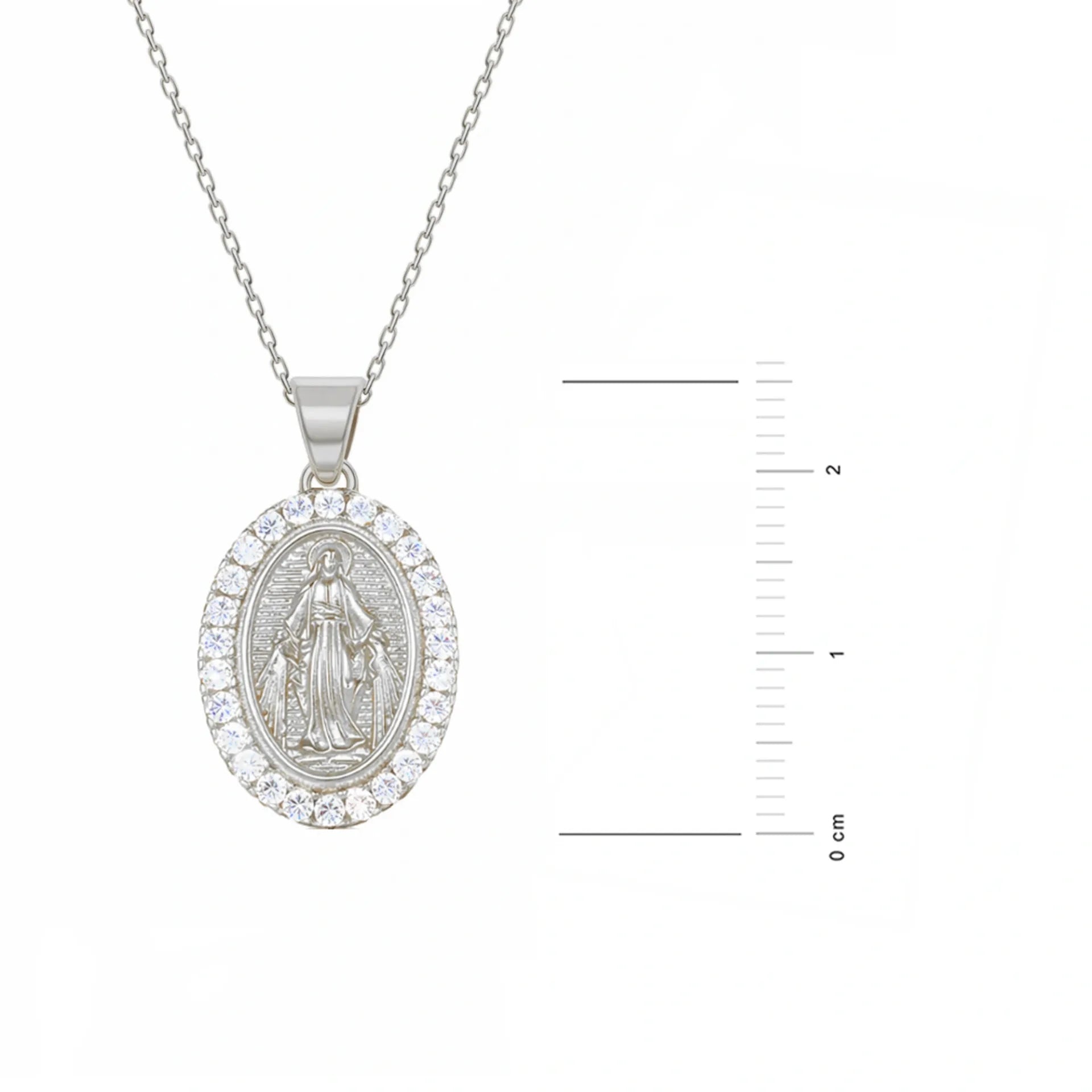 Collana Argento Madonna Miracolosa con Zirconi
