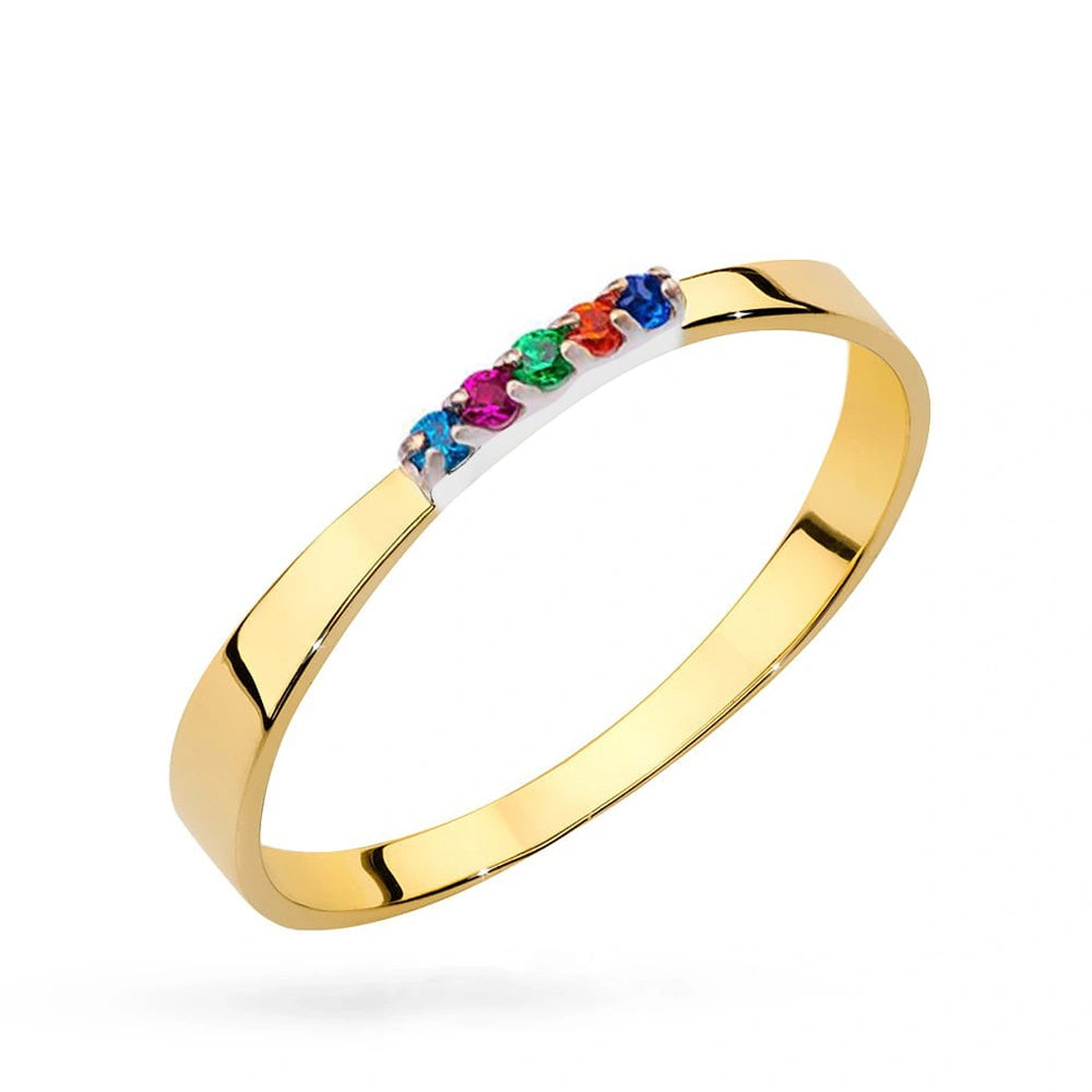 Camille Gold Ring with Multicolor Cubic Zirconia