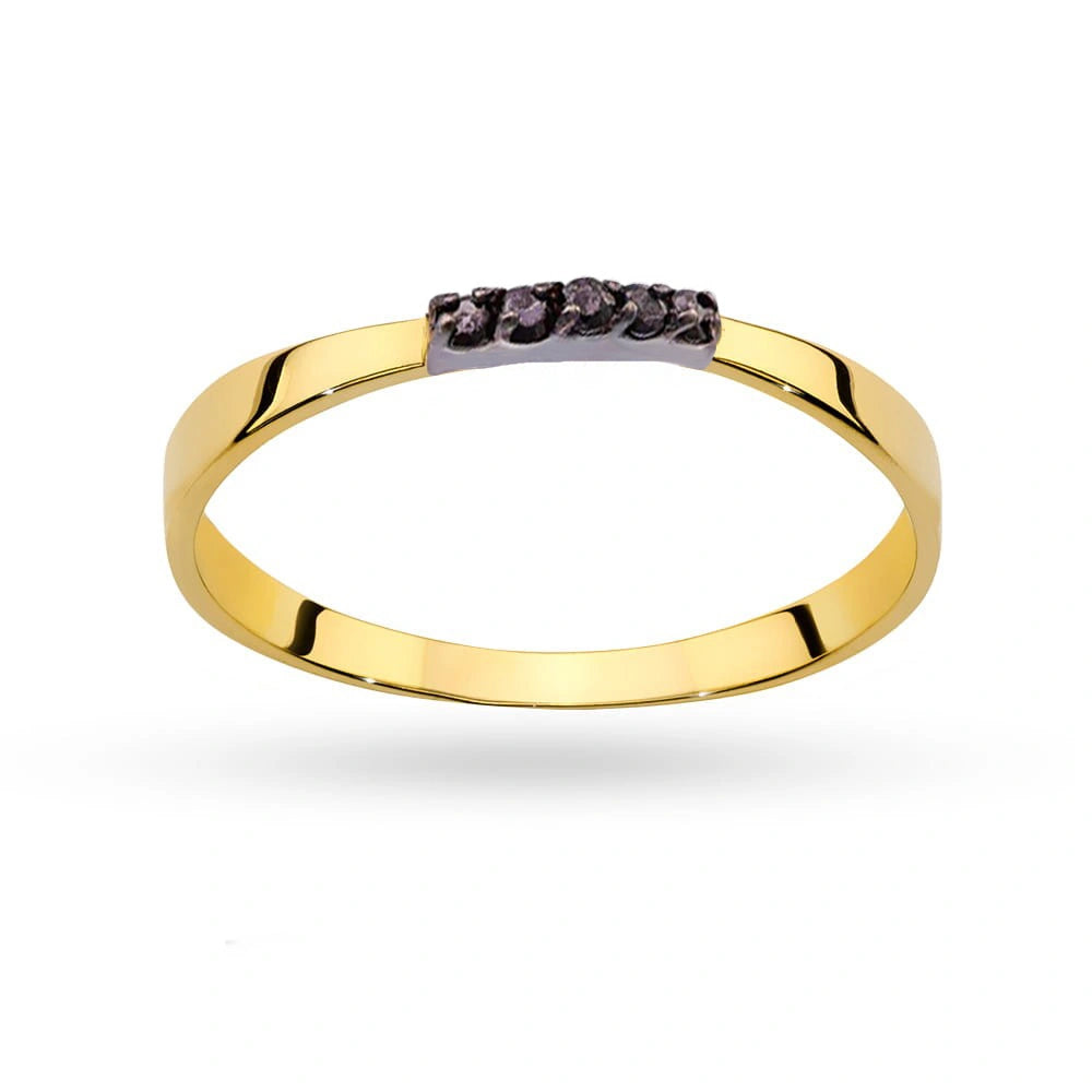 Anello Camille in Oro e Cubic Zirconia Nero