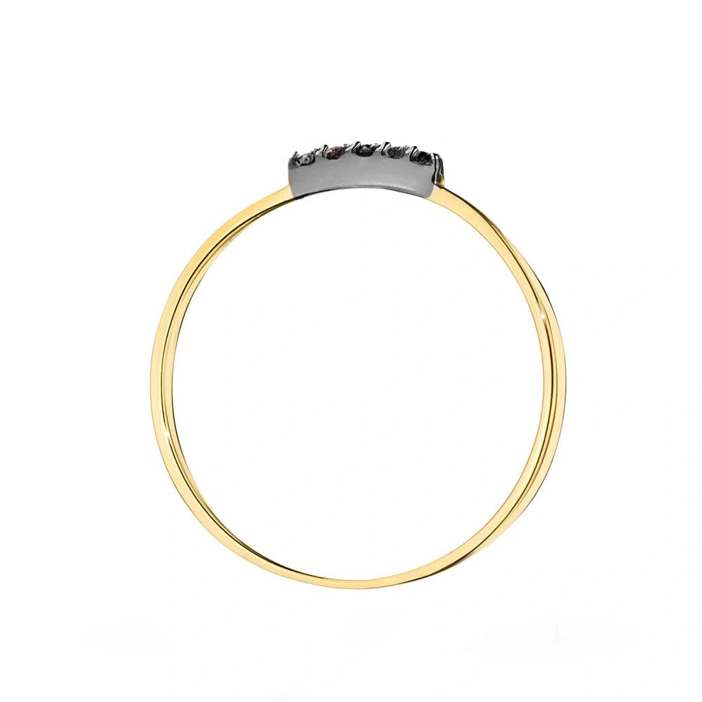 Ring Camille aus Gold mit schwarzem Zirkonia
