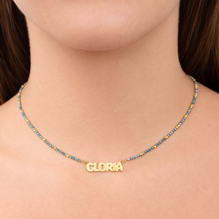 Colorful Zircons Name Necklace