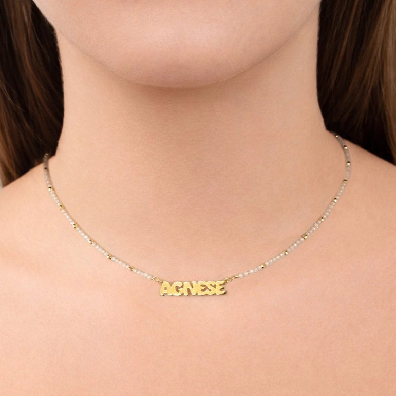 Colorful Zircons Name Necklace