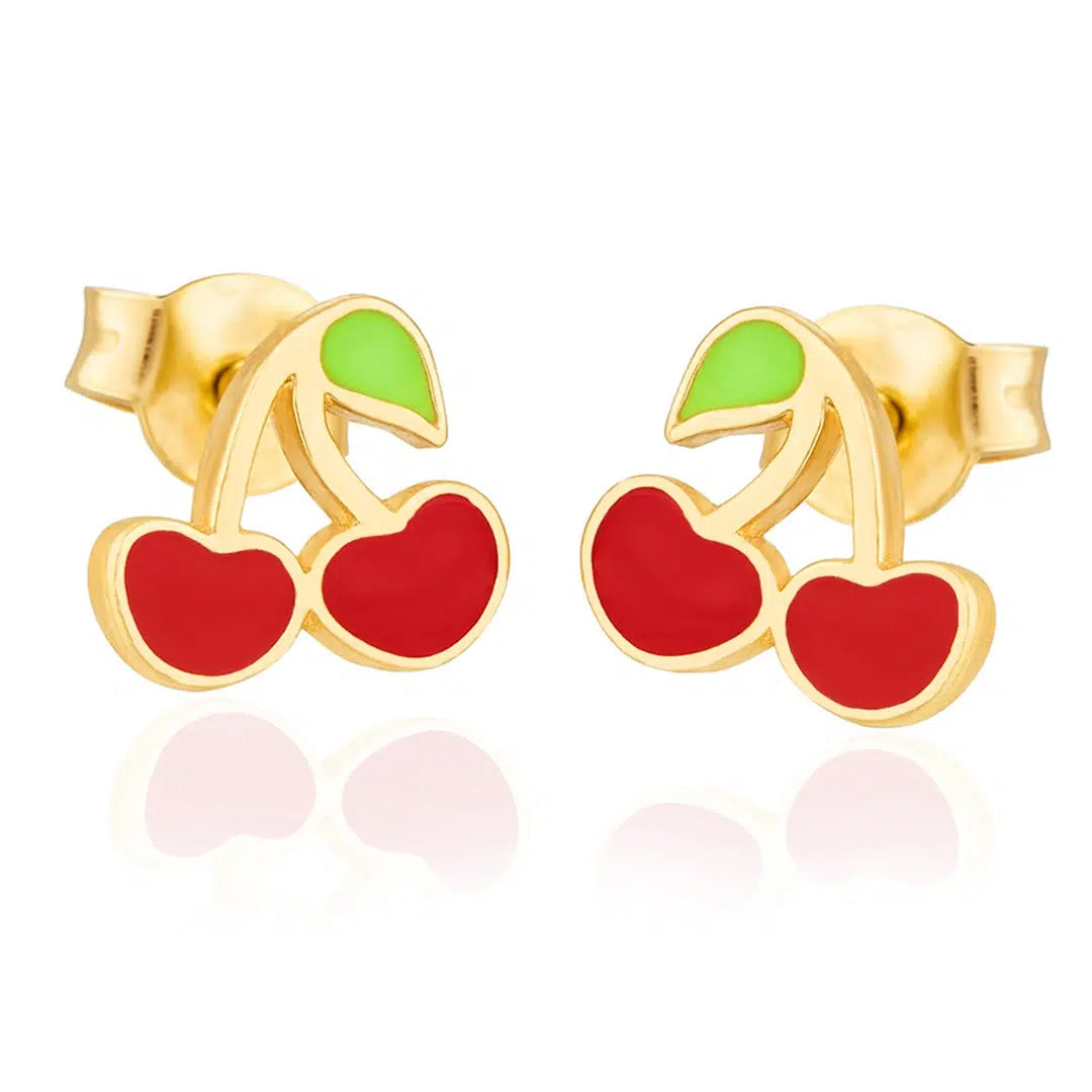 Orecchini in Argento con Ciliegie Smaltate