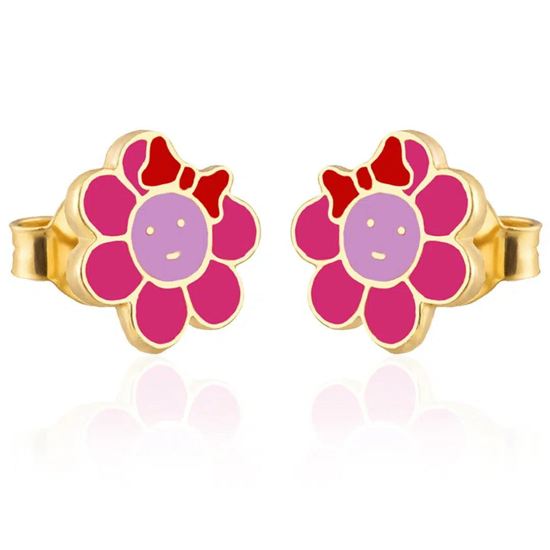 Orecchini in Argento con Fiori Smaltati