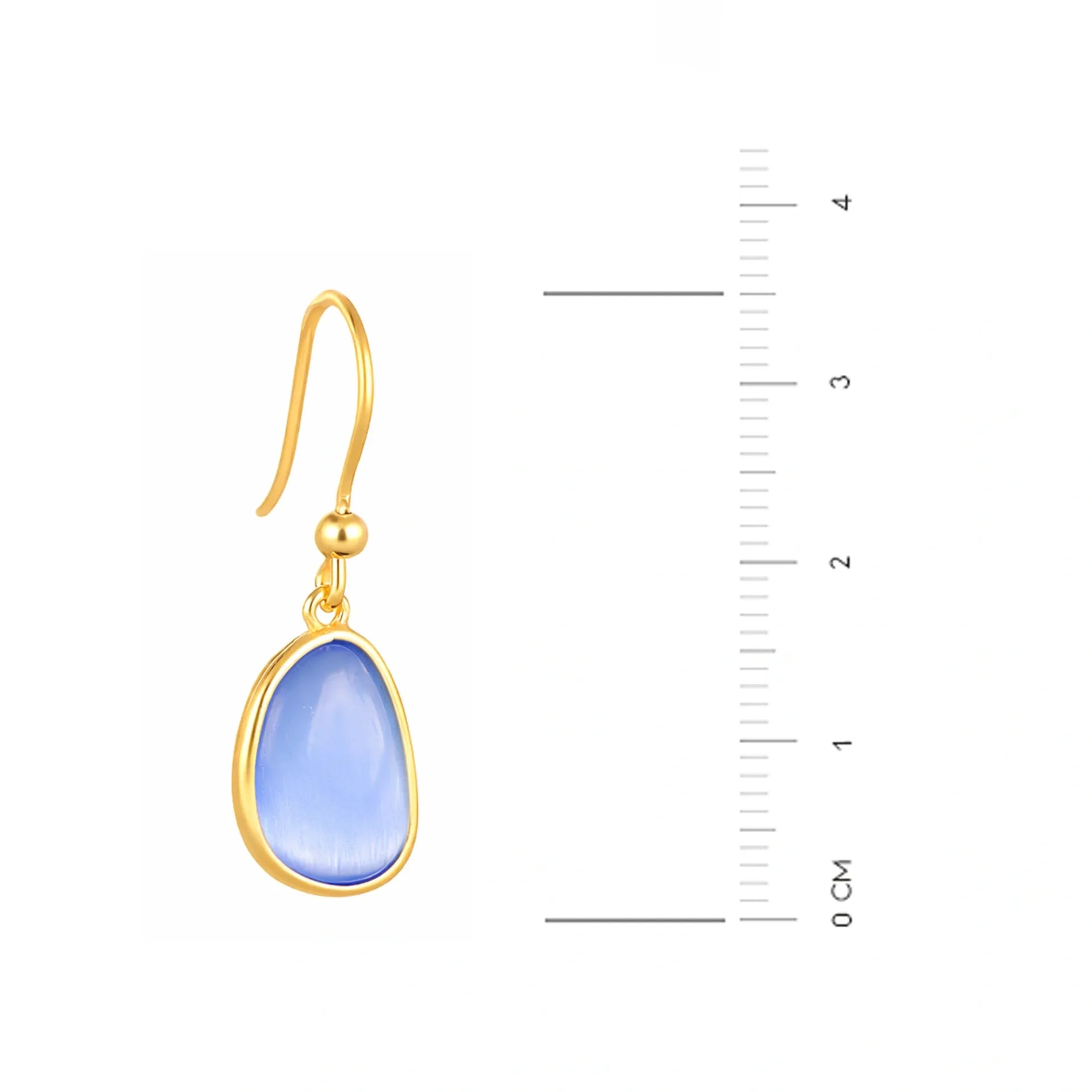 Set aus vergoldetem Silber mit Tropfen und Katzenauge