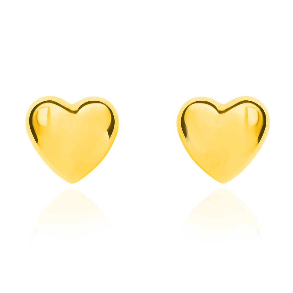 Chunky Heart-Shaped Earrings with Gold Posts