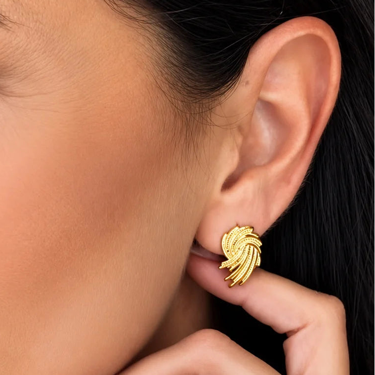 Orecchini Dorati in Argento con Design a Spirale