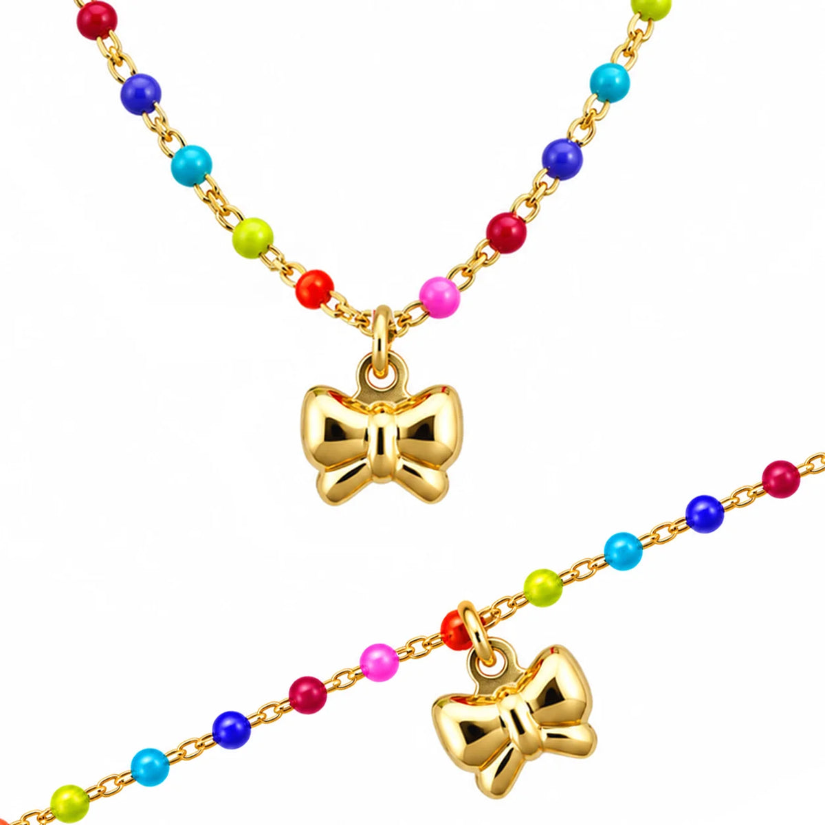 Parure da Bimba Rainbow con Fiocco
