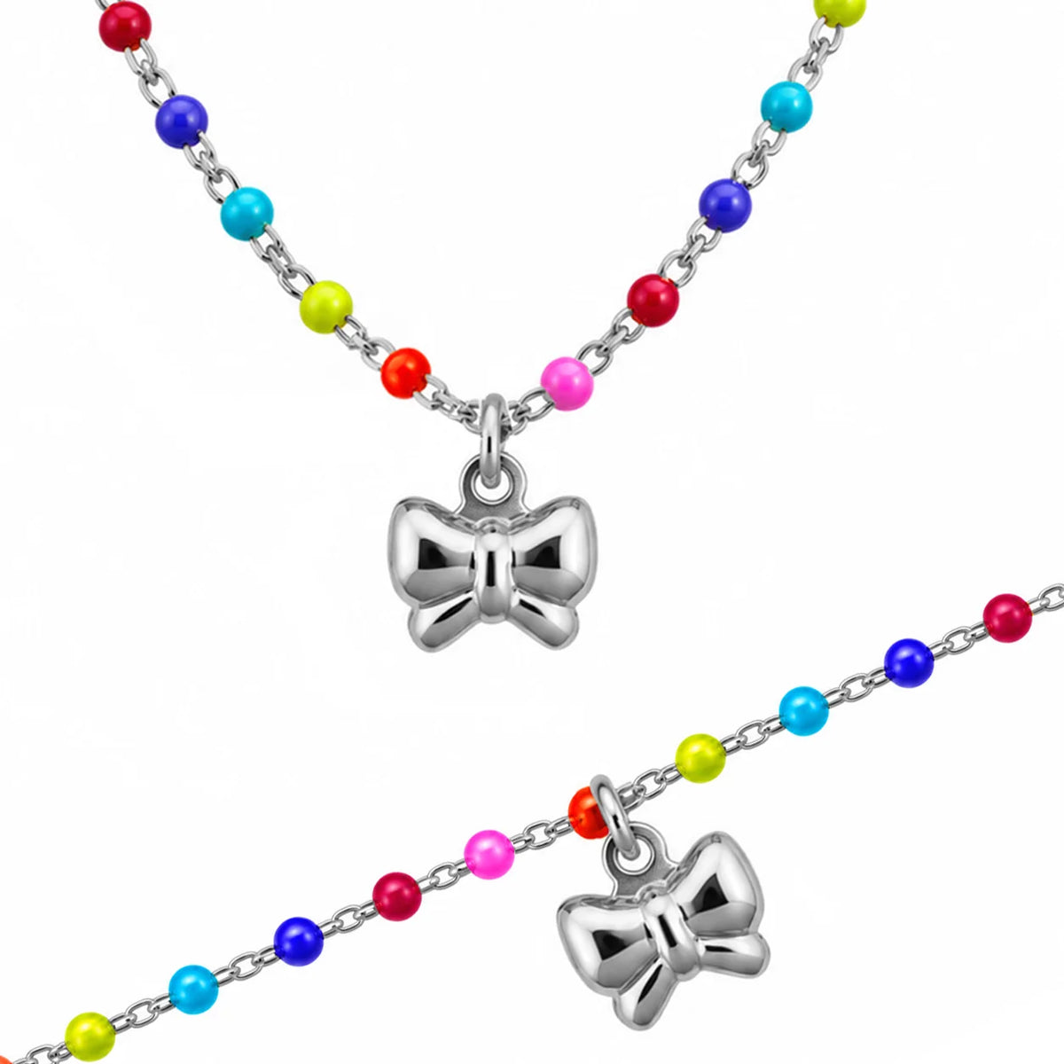 Parure da Bimba Rainbow con Fiocco