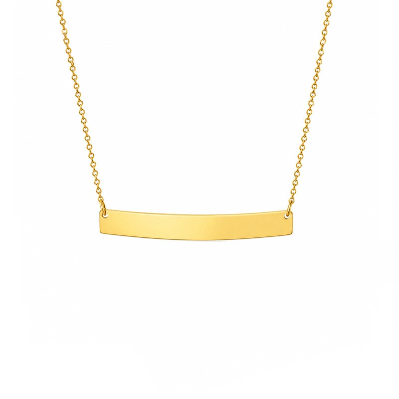 Halskette aus Gold mit gravierbarer Plakette