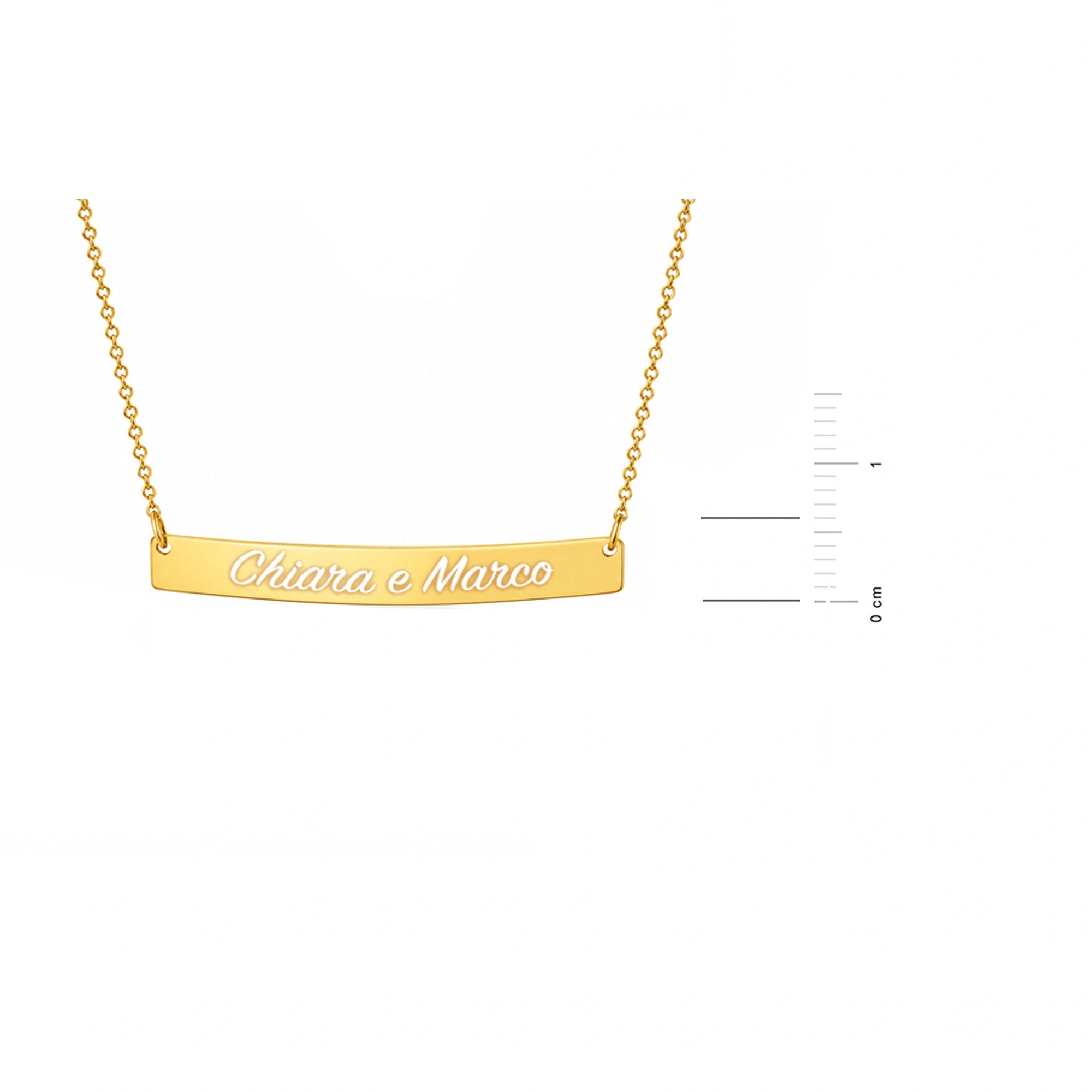 Halskette aus Gold mit gravierbarer Plakette