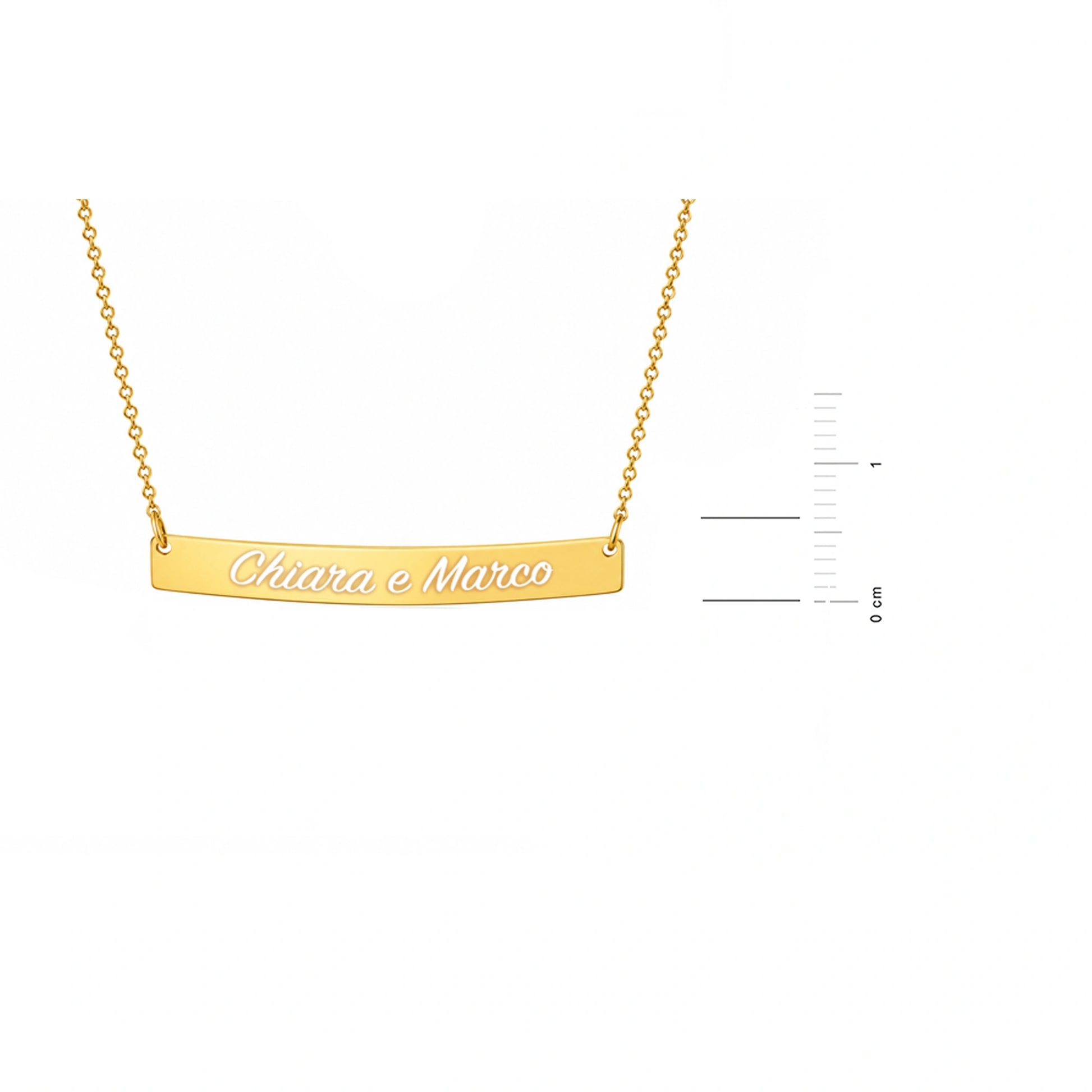 Halskette aus Gold mit gravierbarer Plakette