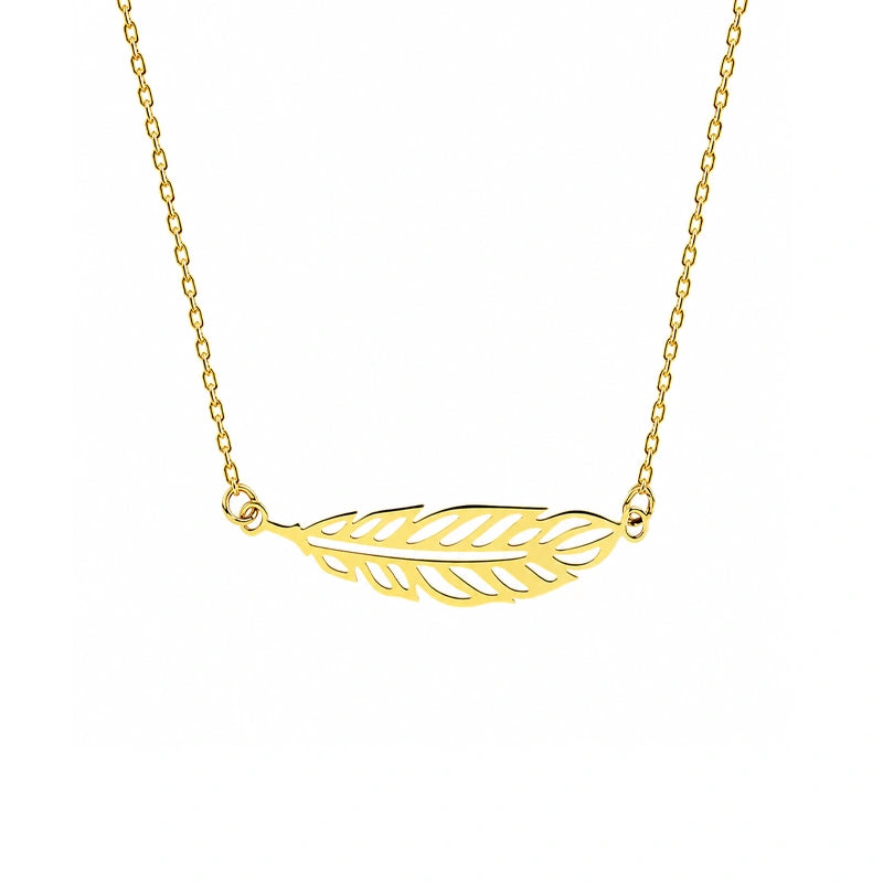 Halskette in Gold Feder