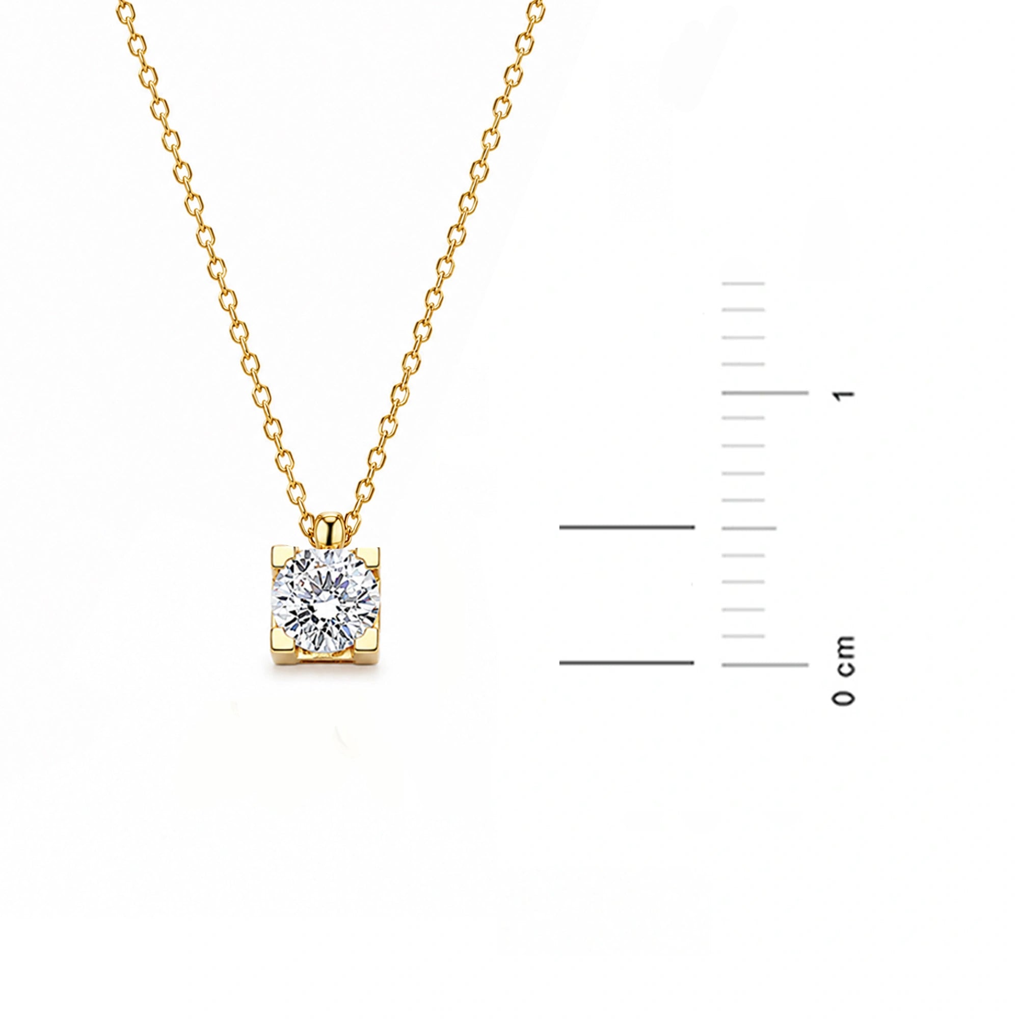 Goldene Punktlicht Halskette mit Zirkon