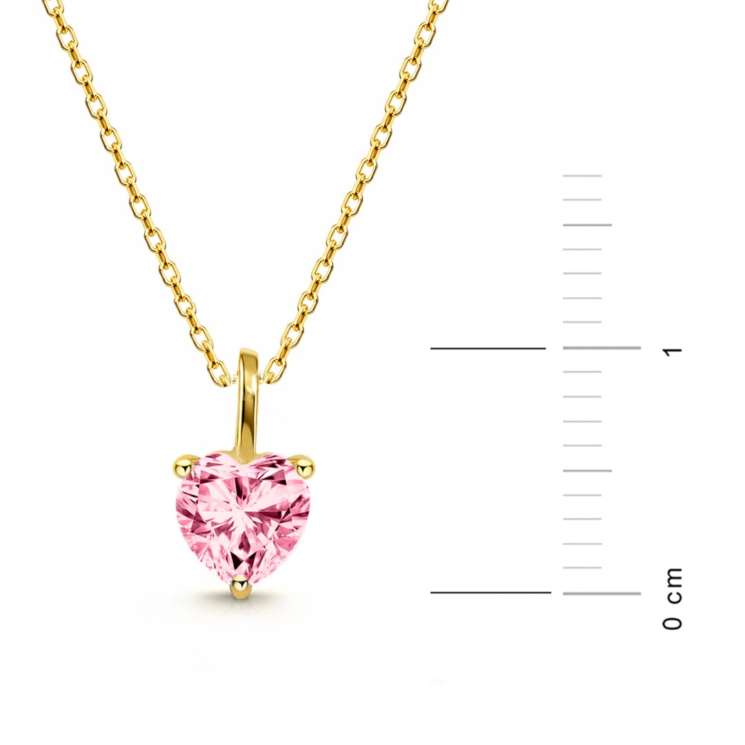 Collana a forma di cuore in oro 14 carati con smalto rosa, collana a forma di cuore, collana con ciondolo a forma di cuore, collana in smalto, collana in oro, collana a Collana a forma di cuore in oro 14 carati con smalto rosa, collana a forma di cuore, collana con ciondolo a forma di cuore, collana in smalto, collana in oro, collana a