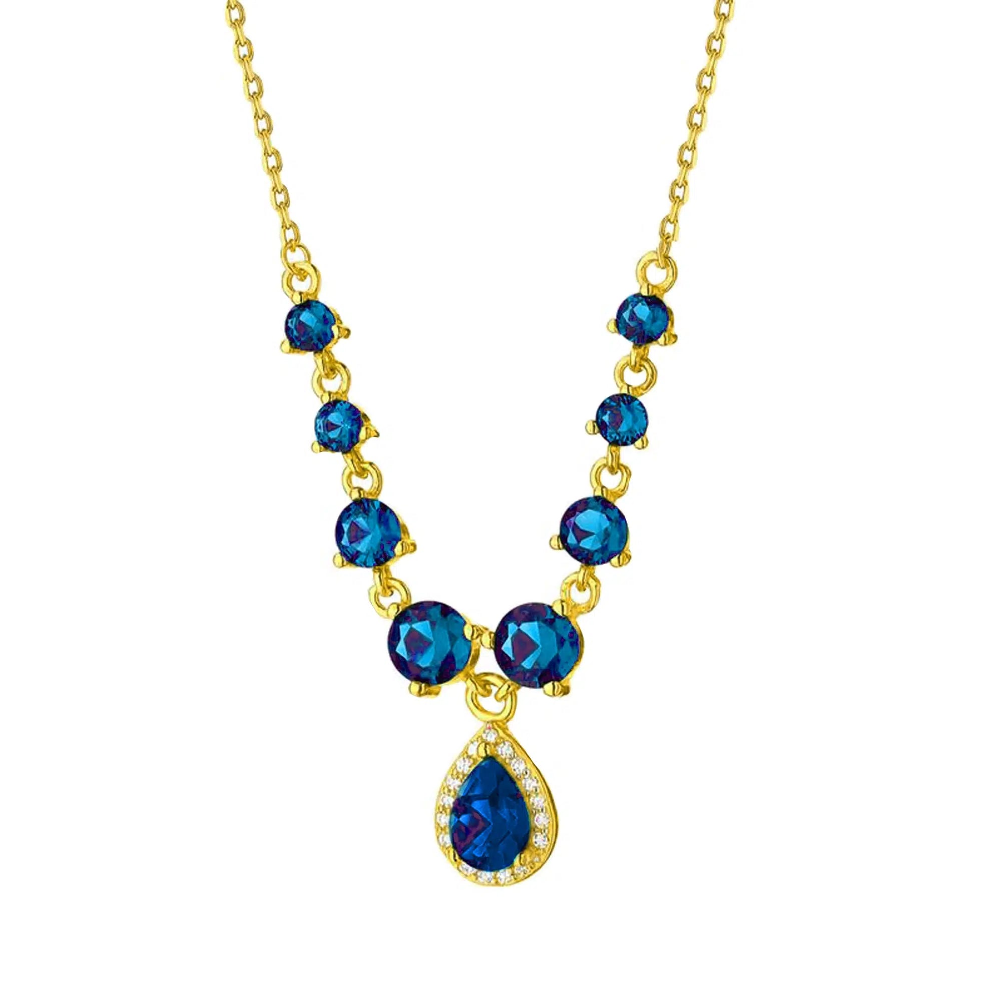 Golden Dew Necklace with Zircons