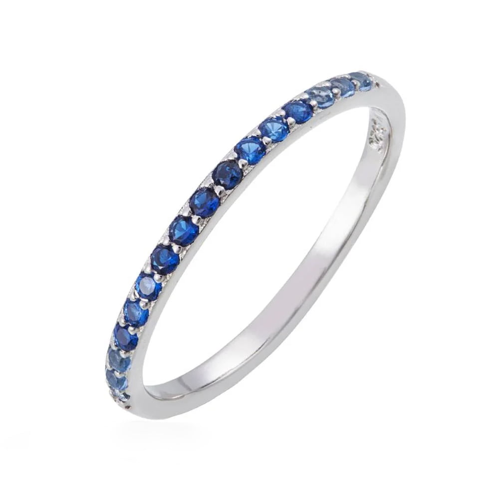 Semi Pavé Ring with Blue Zirconia