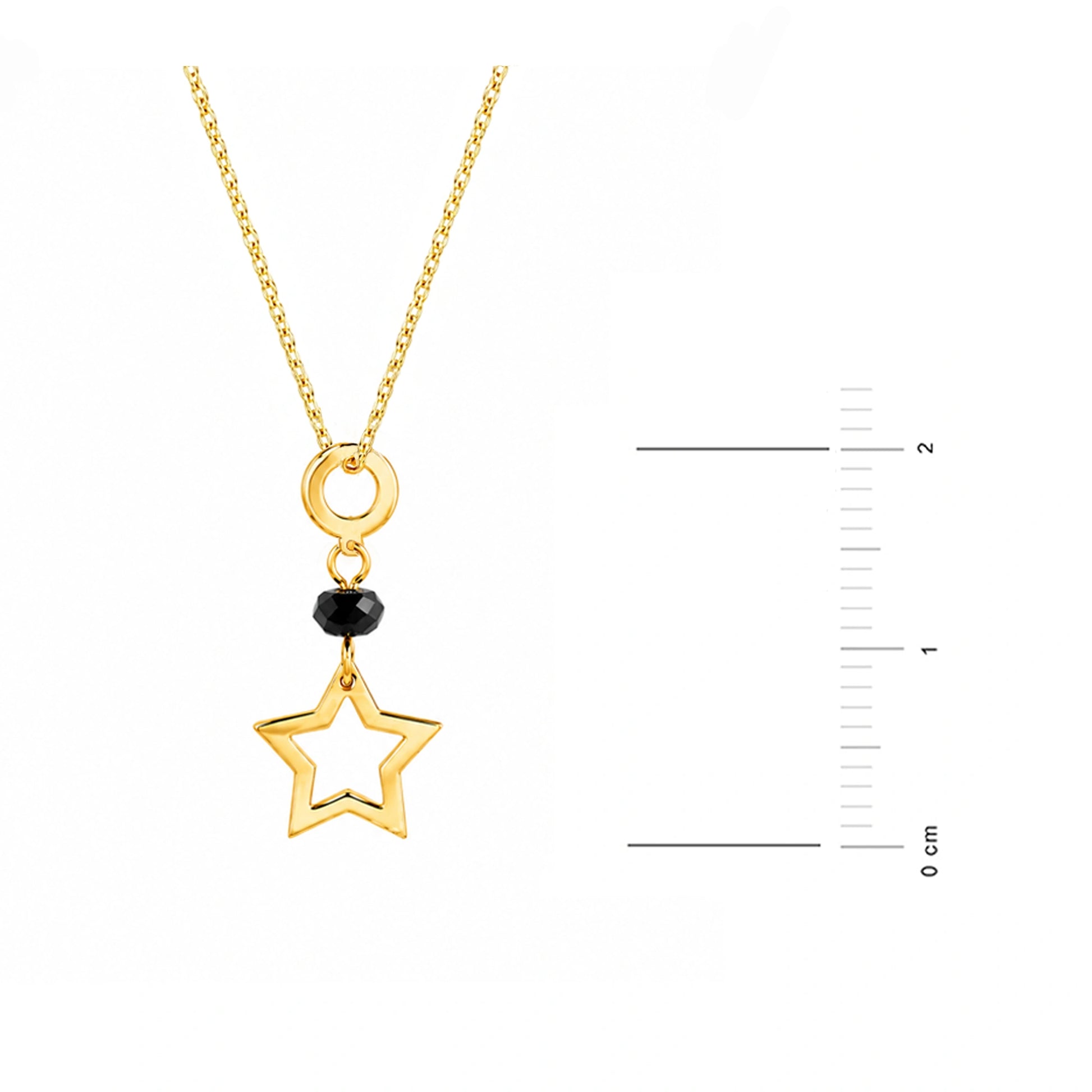 Gold Necklace with Stone and Star