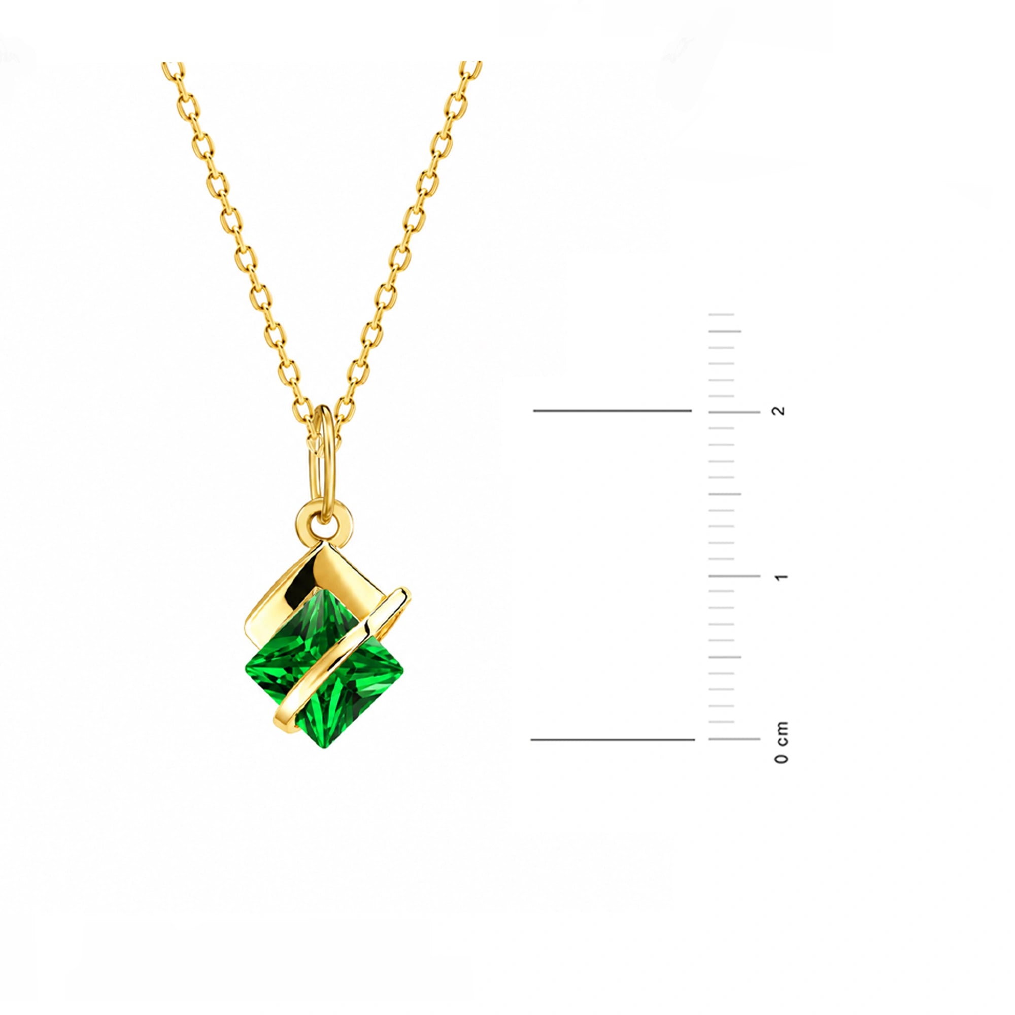 Green Zircon Rhombus Necklace