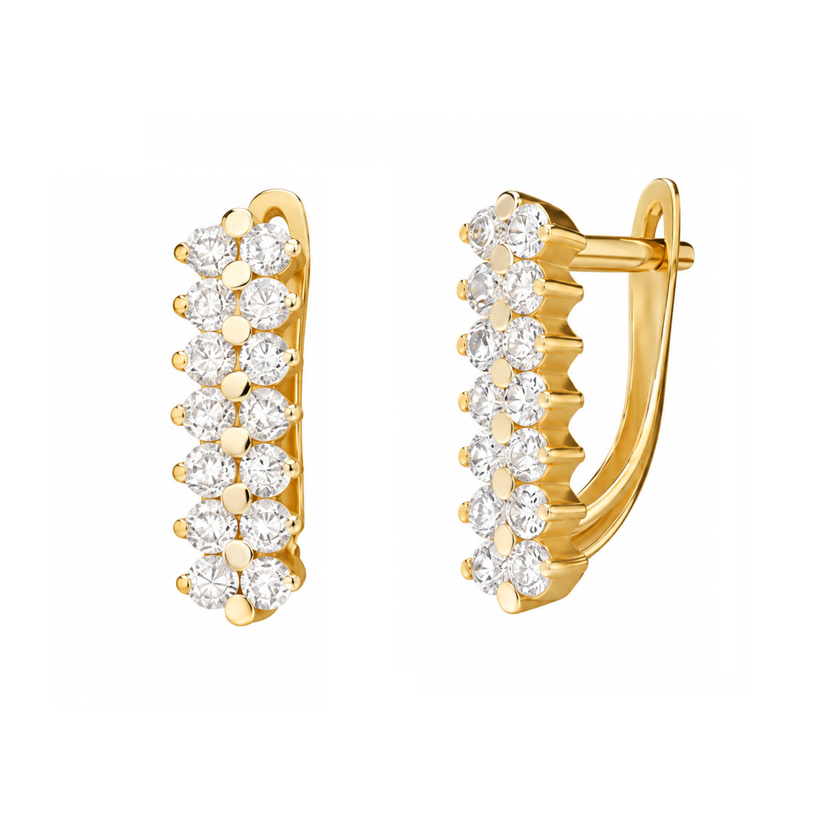 Fall-Ohrstecker aus Gold und Zirkonia