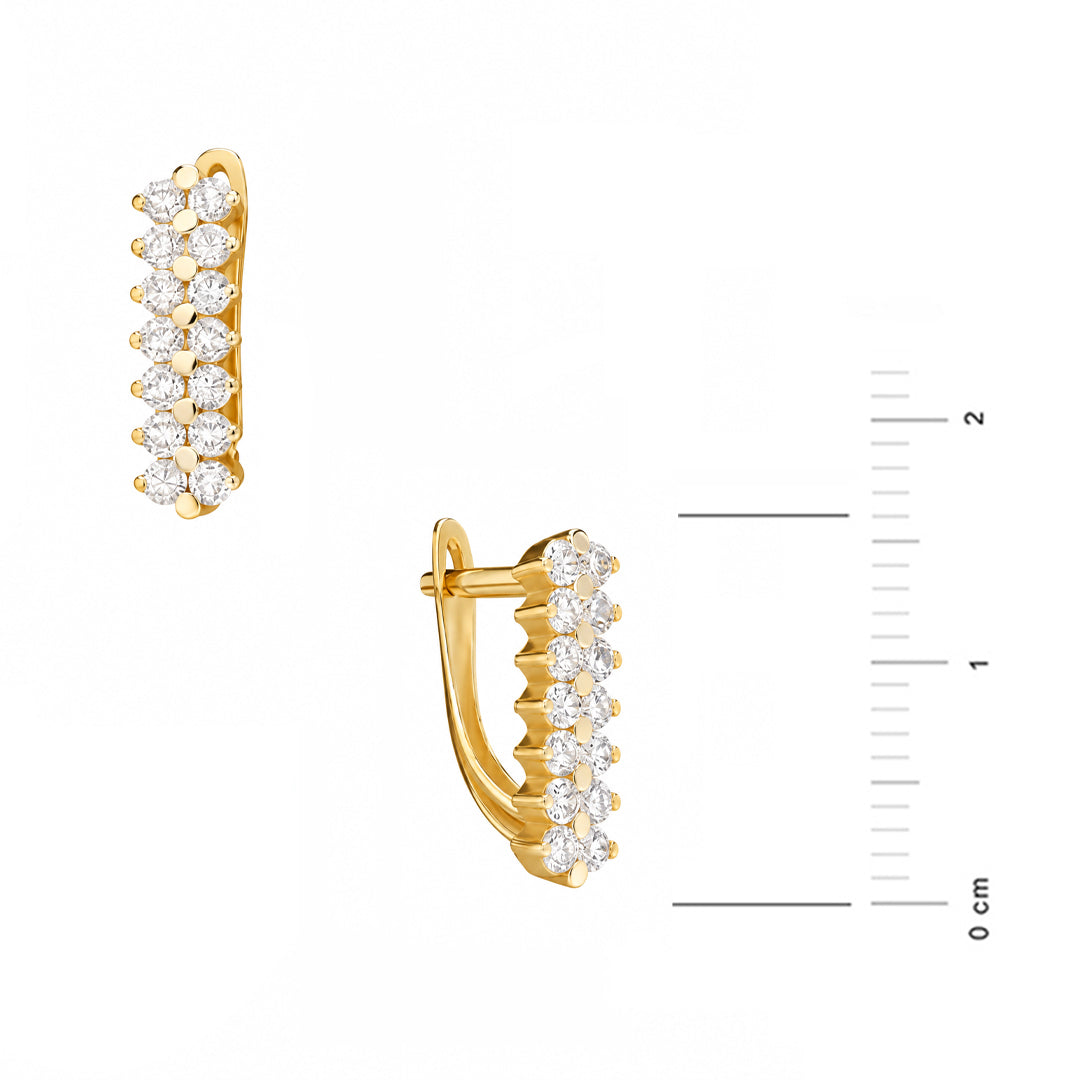Fall-Ohrstecker aus Gold und Zirkonia