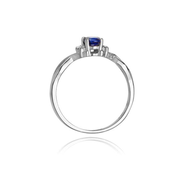 Anello in Oro 14kt con Tanzanite 0,40 ct e 6 Diamanti 0,05 ct