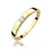 Anello Liscio in Oro con Diamante 0,12 ct