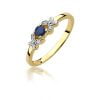 Anello In oro 14kt con Zaffiro 0,15 ct e 4 Diamanti 0,02 ct