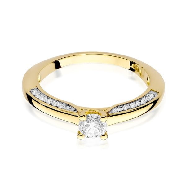 Anello In Oro con Diamante 0,30 ct e 20 Diamanti 0,14 ct