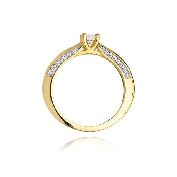 Anello In Oro con Diamante 0,30 ct e 20 Diamanti 0,14 ct