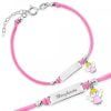 Bracciale Argento Bimba Cordoncino Rosa Angioletto