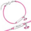 Bracciale Argento Bimba Cordoncino Rosa Ape