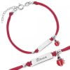 Bracciale Argento Bimba Cordoncino Rosso Coccinella