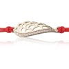 Bracciale in Argento in Corda Rosso Ala Strass Dorato