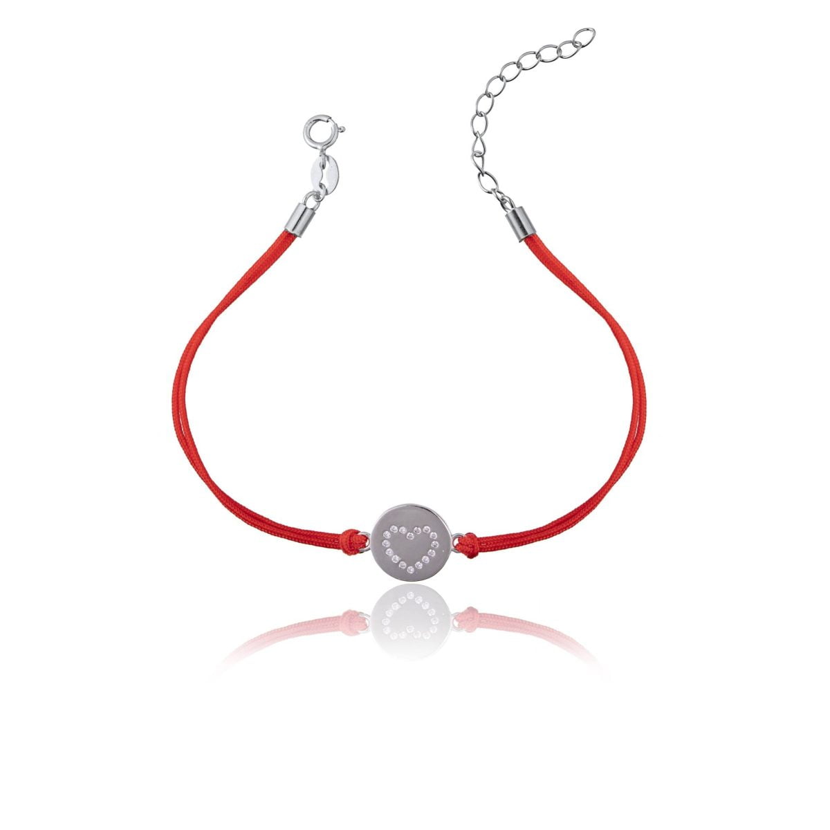 Bracciale in Argento in Corda Rosso Love