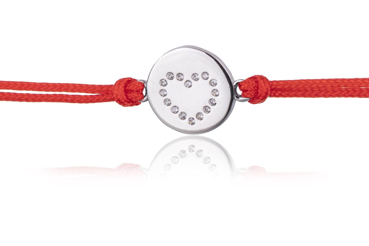 Bracciale in Argento in Corda Rosso Love