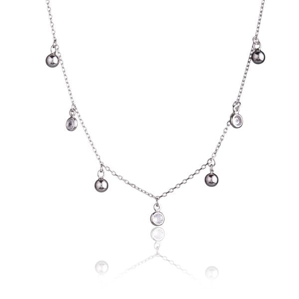 Collana in Argento Palline e Punti Luce