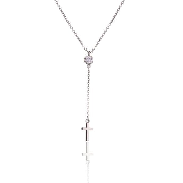 Collana in Argento Croce e Punto Luce