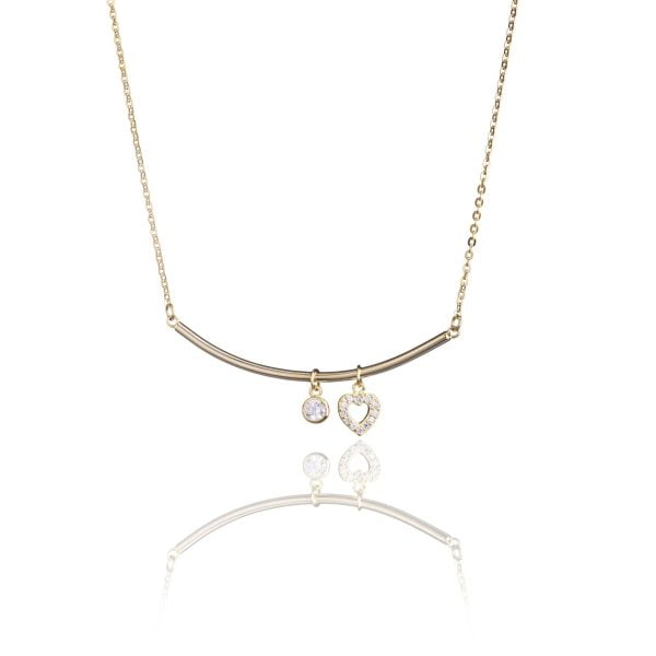 Collana in Argento Linea Cuore Brillante