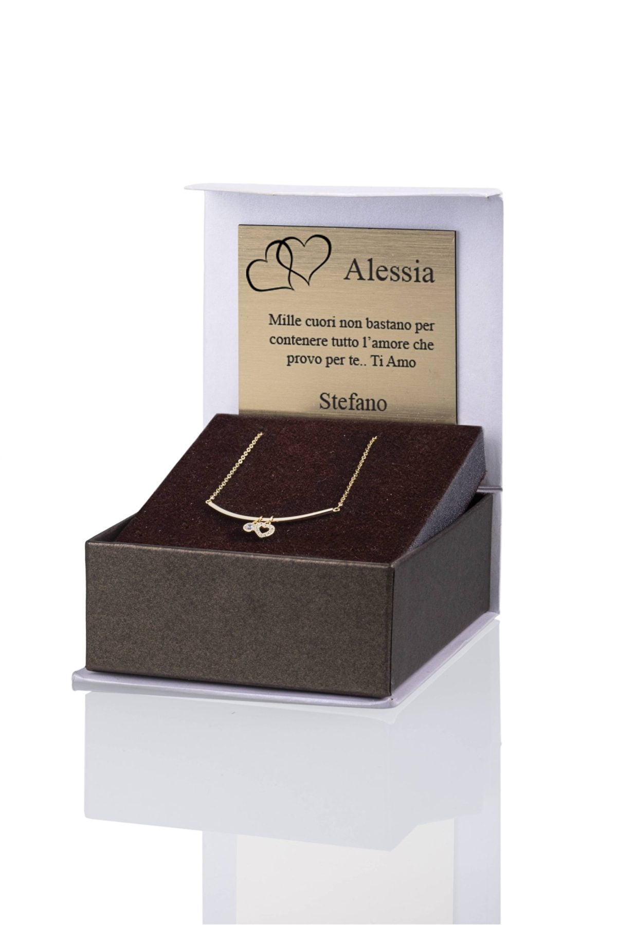 Collana in Argento Linea Cuore Brillante